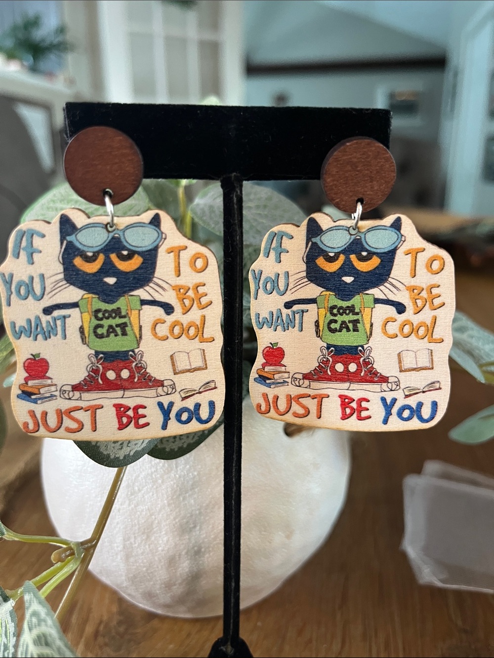 Cool cat earrings